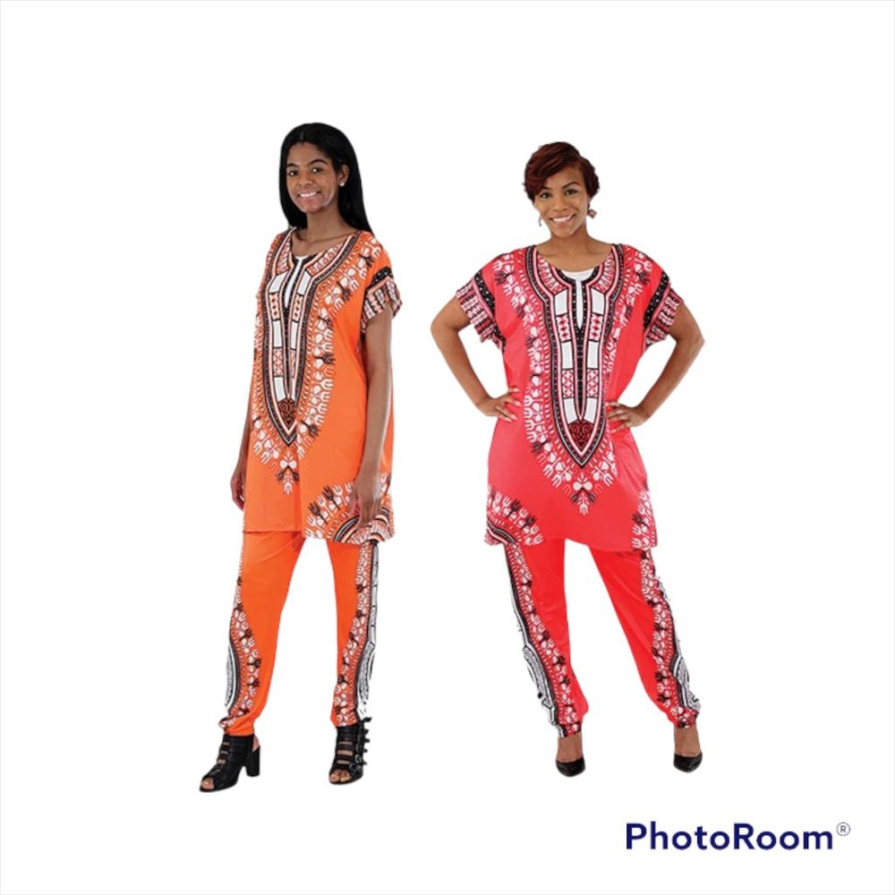 Women Pant Set One Size African Pant Set For Women Dashiki & Pant African Style